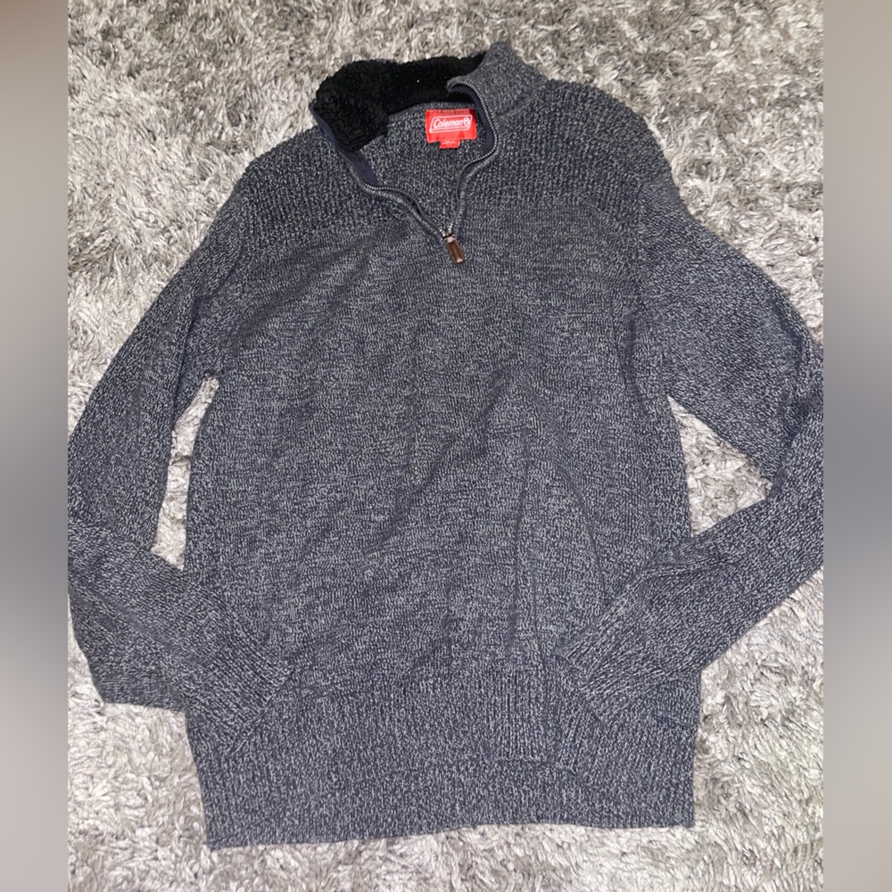 Coleman Gray Knit quarter zip Sweater
